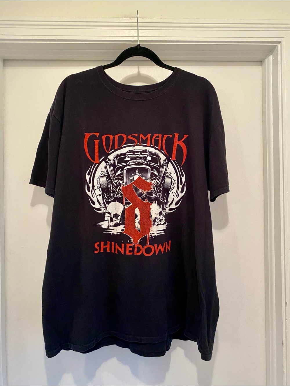Godsmack x Shinedown Black Graphic Band Tour Tee Shirt size XXL 2018 black rock